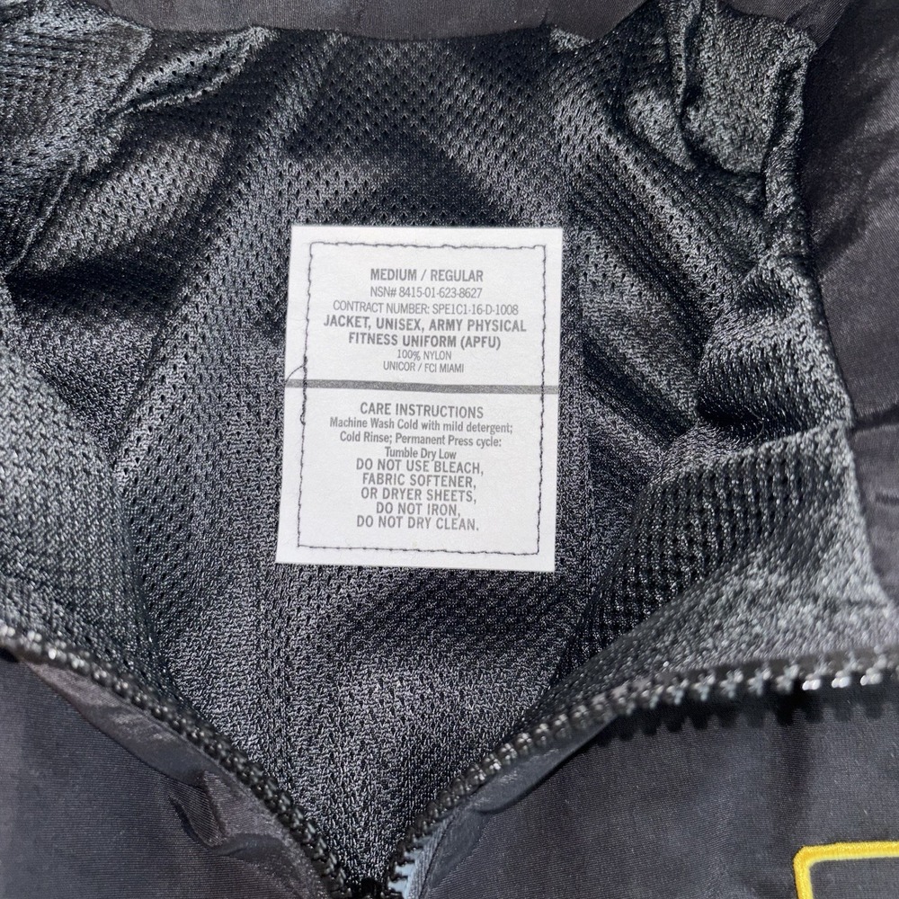 U.S. Army Physical Fitness Uniform (APFU) Jacket Signature Black & Gold Size: M - Picture 5 of 8